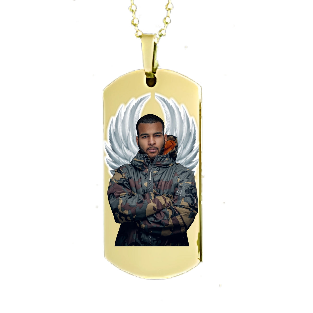 Gold Dog Tag Memorial Necklace Custom Keepsake Pendant