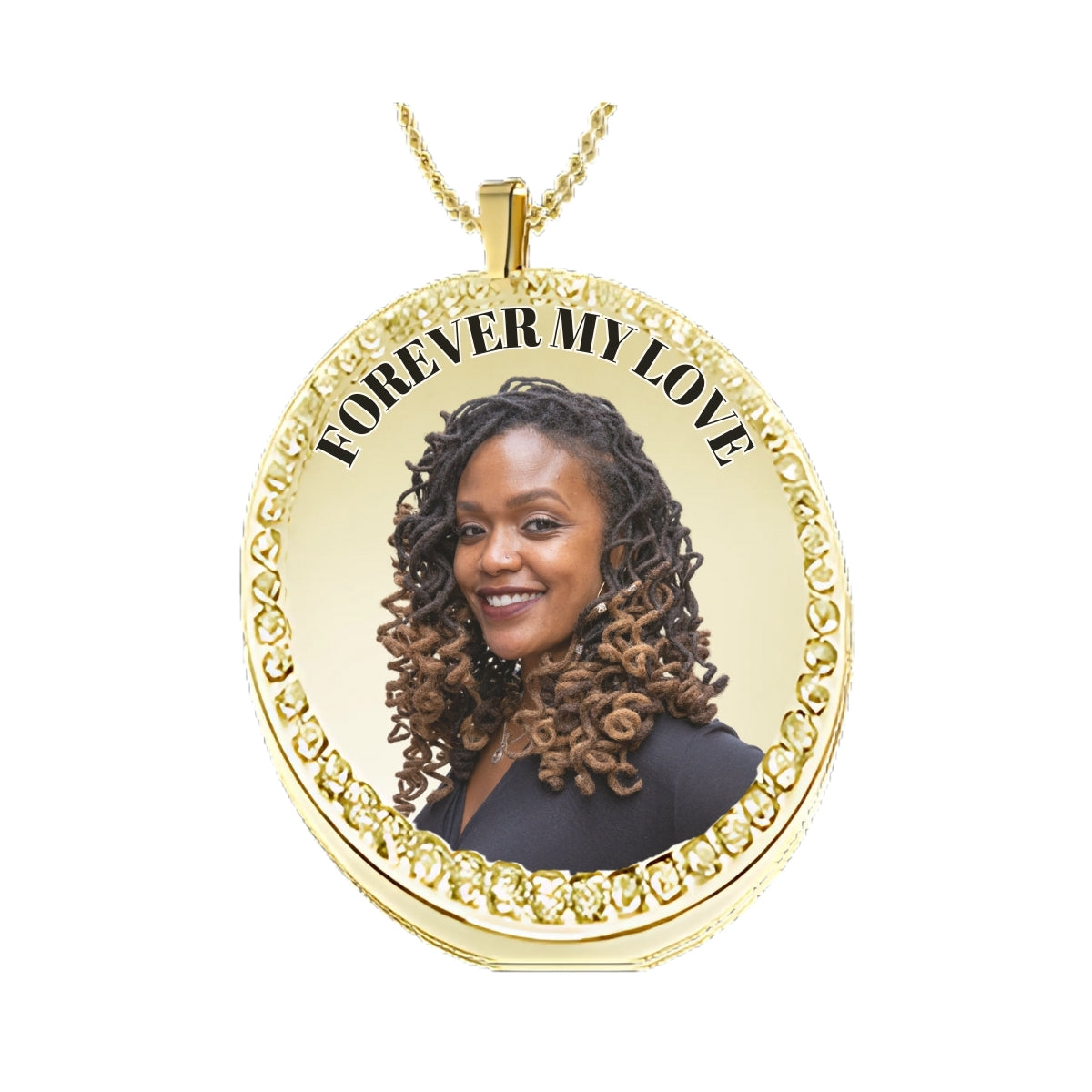 Gold Circle Pendant Custom Photo Necklace