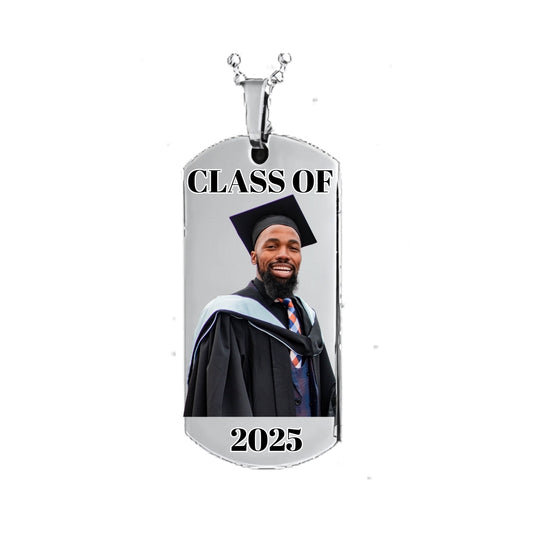 Silver Dog Tag Pendant Custom Photo Necklace
