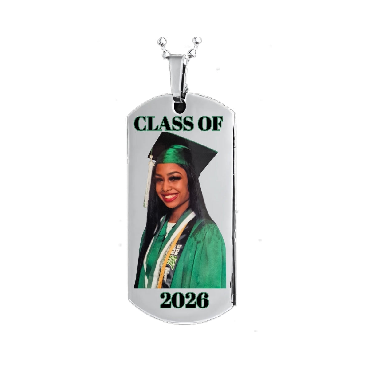 Silver Dog Tag Pendant Custom Photo Necklace