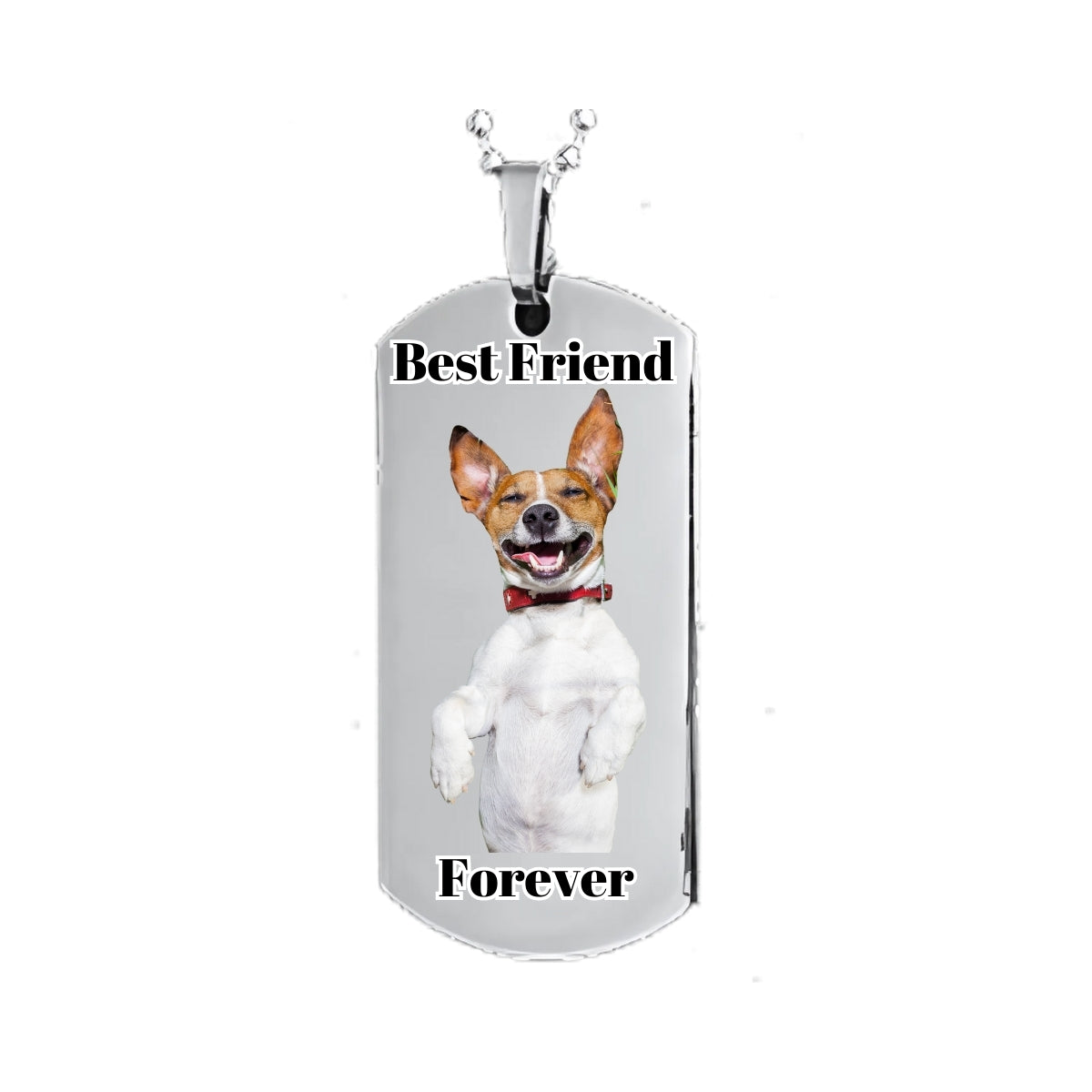 Silver Dog Tag Pendant Custom Photo Necklace