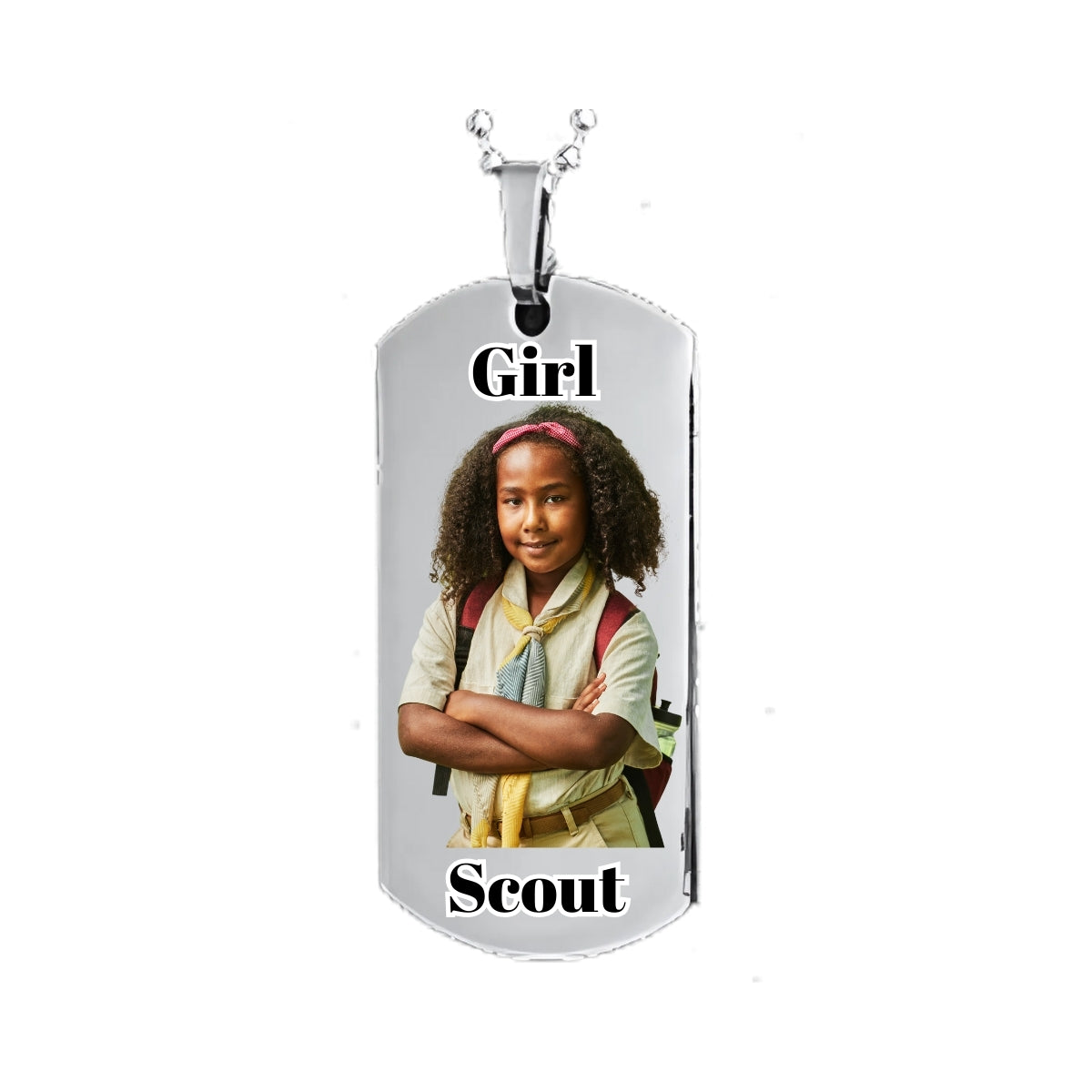 Silver Dog Tag Pendant Custom Photo Necklace