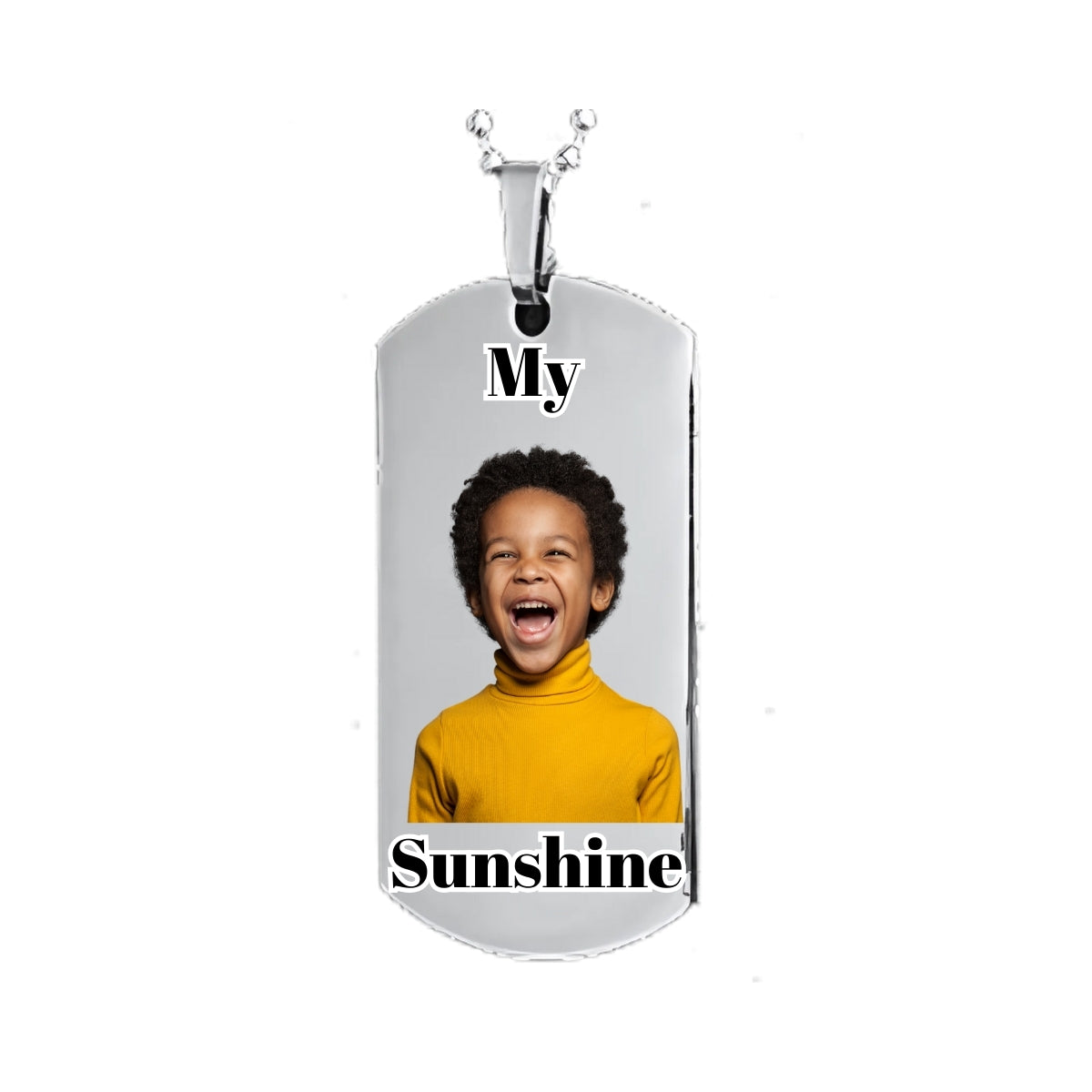 Silver Dog Tag Pendant Custom Photo Necklace