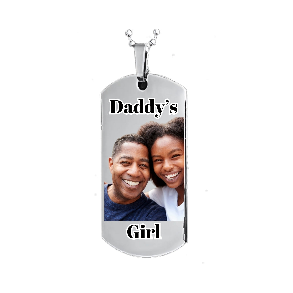 Silver Dog Tag Pendant Custom Photo Necklace