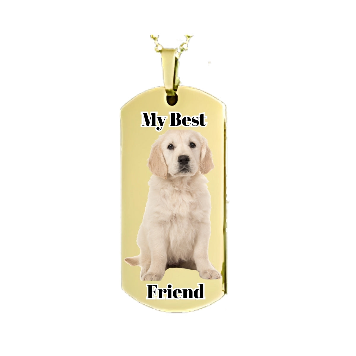 Gold Dog Tag Pendant Custom Photo Necklace