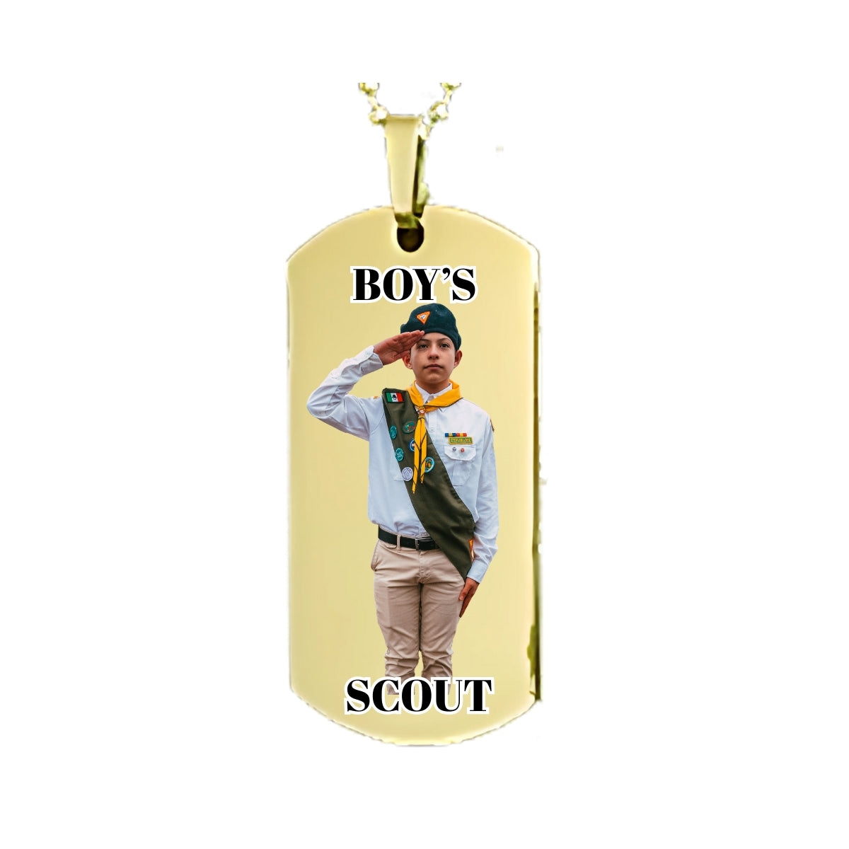Gold Dog Tag Pendant Custom Photo Necklace
