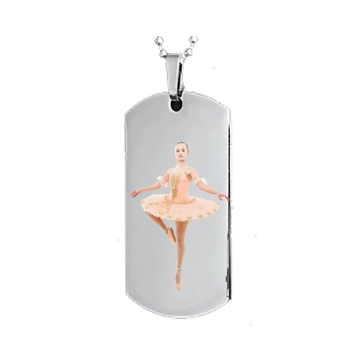 Silver Dog Tag Pendant Custom Photo Necklace