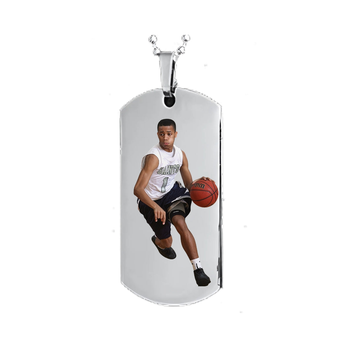 Silver Dog Tag Pendant Custom Photo Necklace