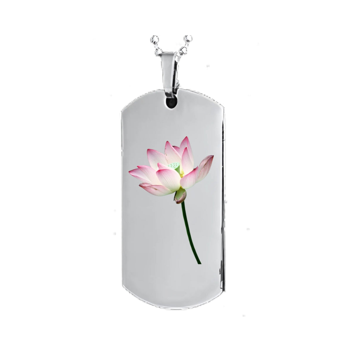 Silver Dog Tag Pendant Custom Photo Necklace