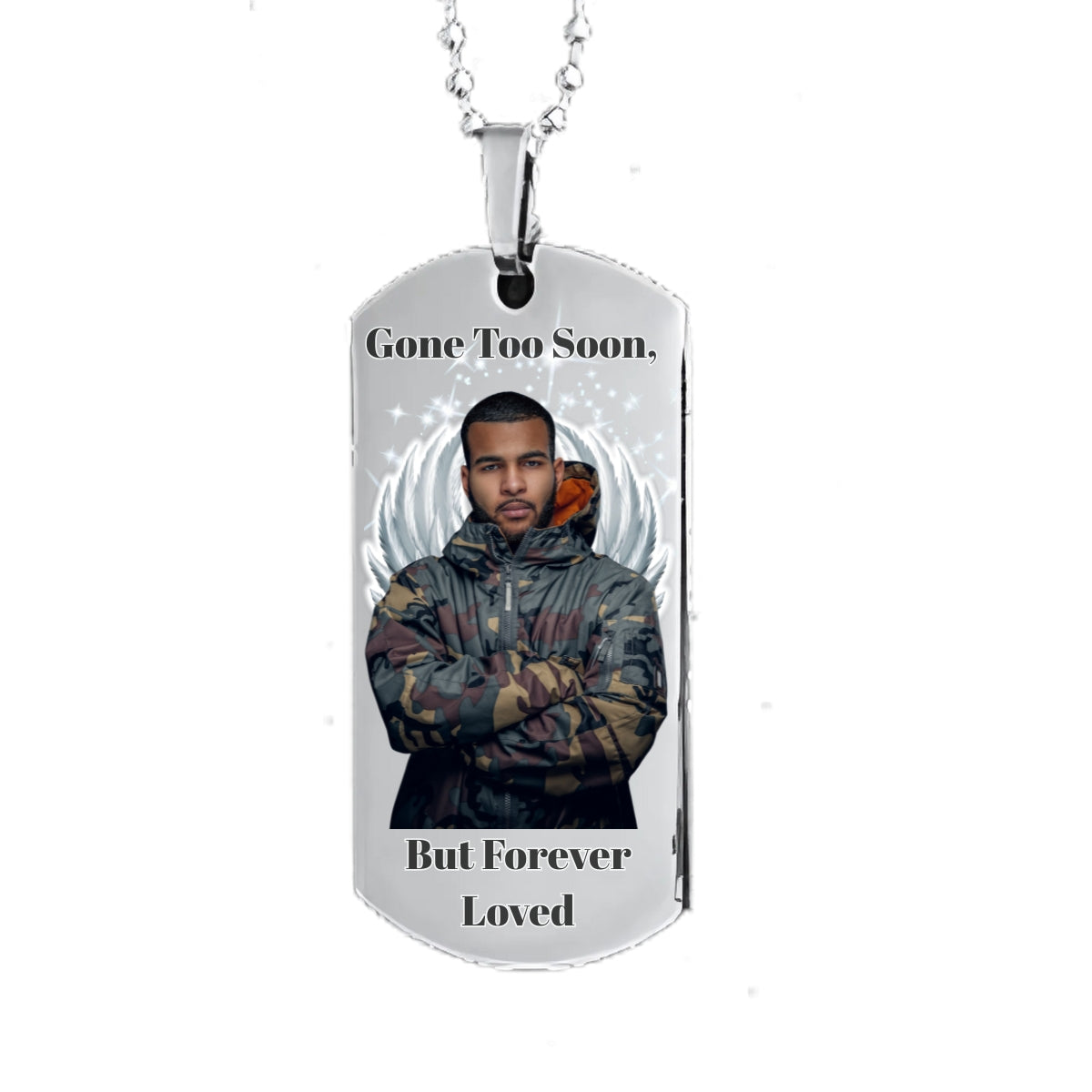 Silver Dog Tag Memorial Necklace Custom Keepsake Pendant