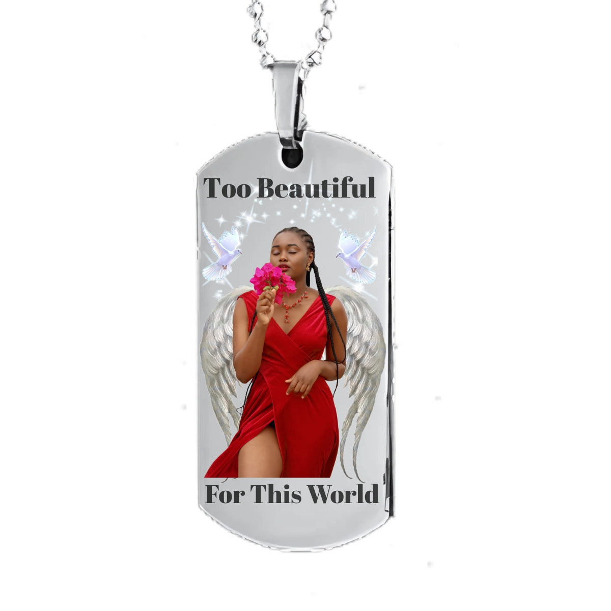 Silver Dog Tag Memorial Necklace Custom Keepsake Pendant