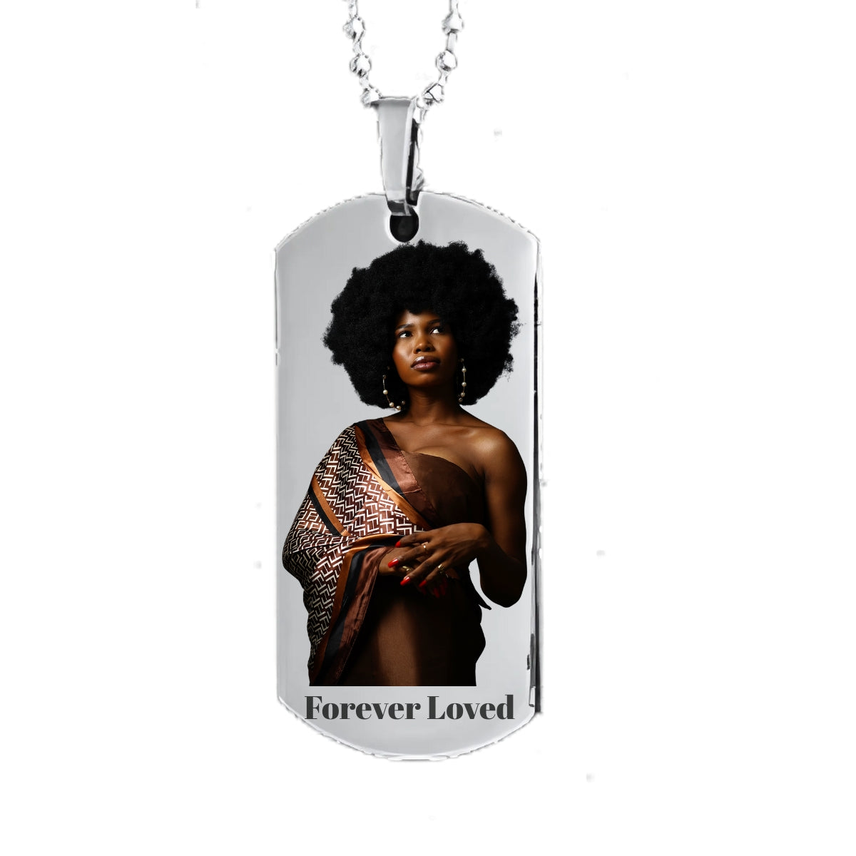 Silver Dog Tag Memorial Necklace Custom Keepsake Pendant