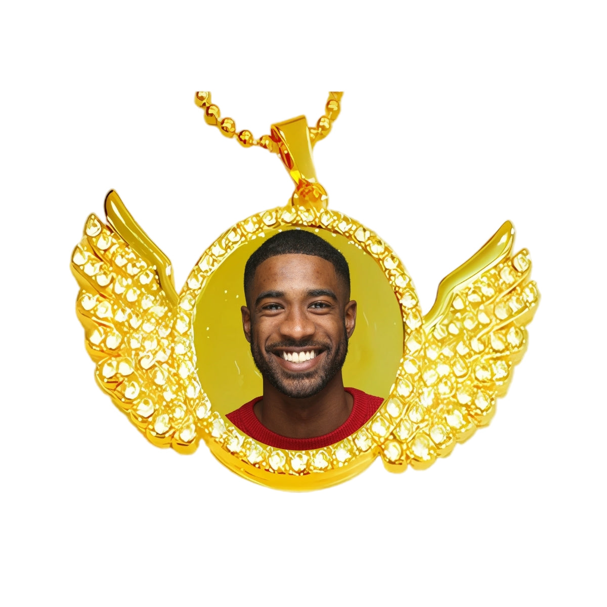 Gold Angel Wing Memorial Pendant Necklace Custom